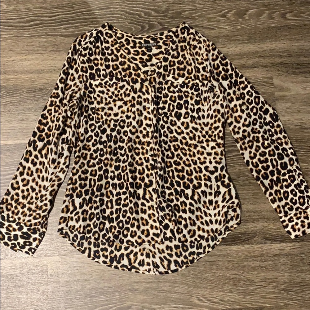Express Cheetah Button Down - image 1